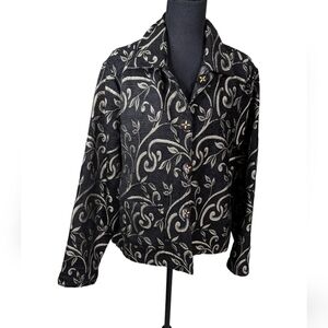 Parsley and Sage size L reversible jacket metallic thread very lagenlook Boho